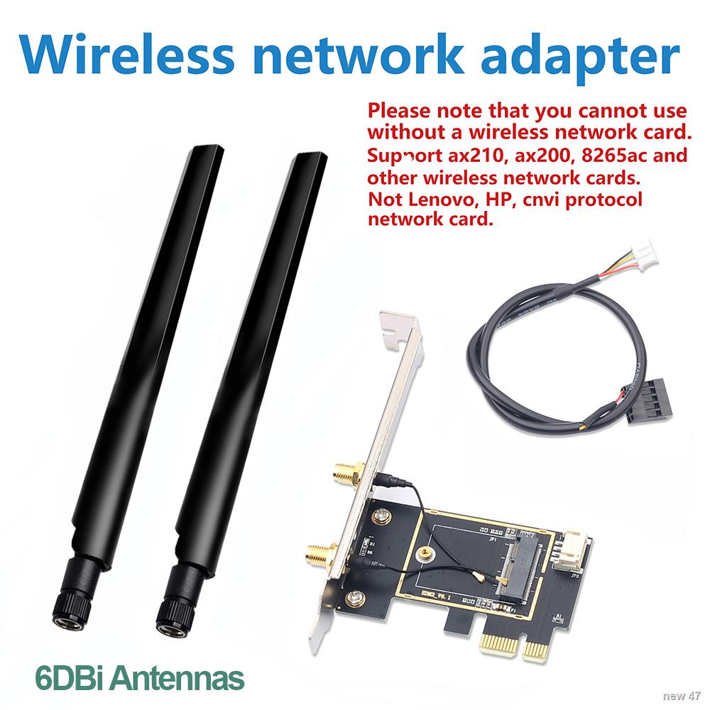 WIFI M.2 To PCI Express Wireless Adapter Converter with 2x Antenna NGFF