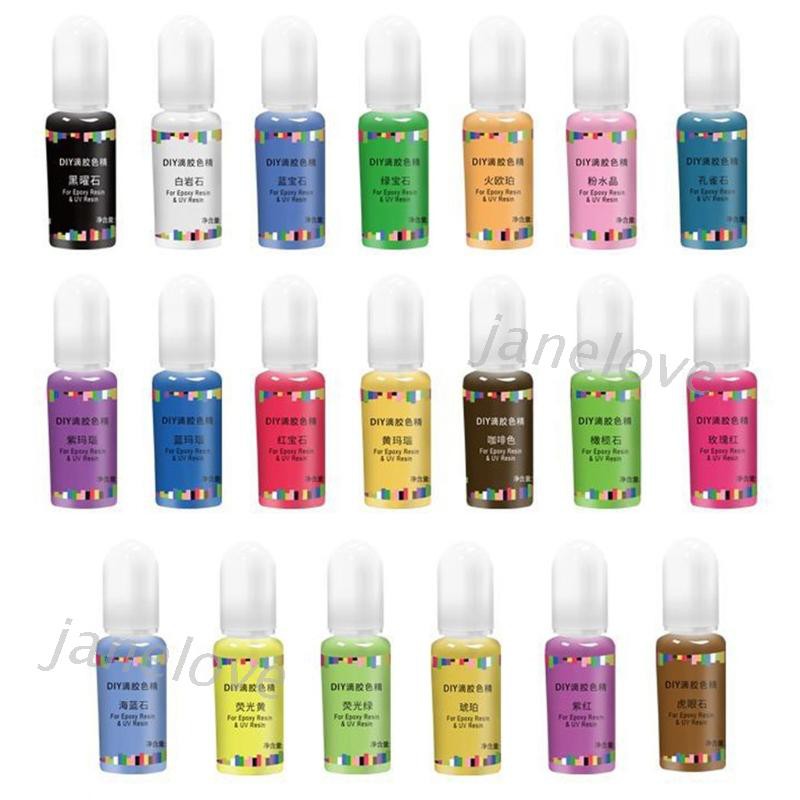J 20 Colors Resin Dye Liquid Epoxy Resin Pigment Kit Resin Colorant DIY