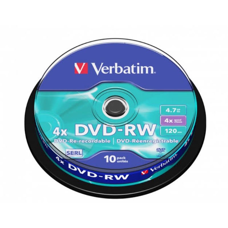 แผ่นดีวีดีรีไรท์ ลบได้ Dvd+rw Dvdrw Verbatim dvd rewritable ของแท้ 100