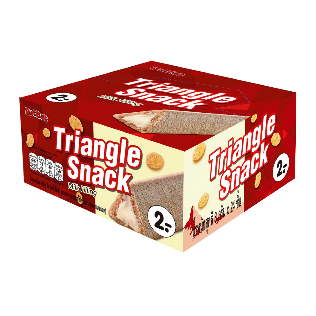 ไตรแองเกิล สแน็ควิทมิลด์ ฟิลลิ่ง ตรา แดท แดท 6.5 กรัม / Triangle Snack with Milk Filling 6.5 g