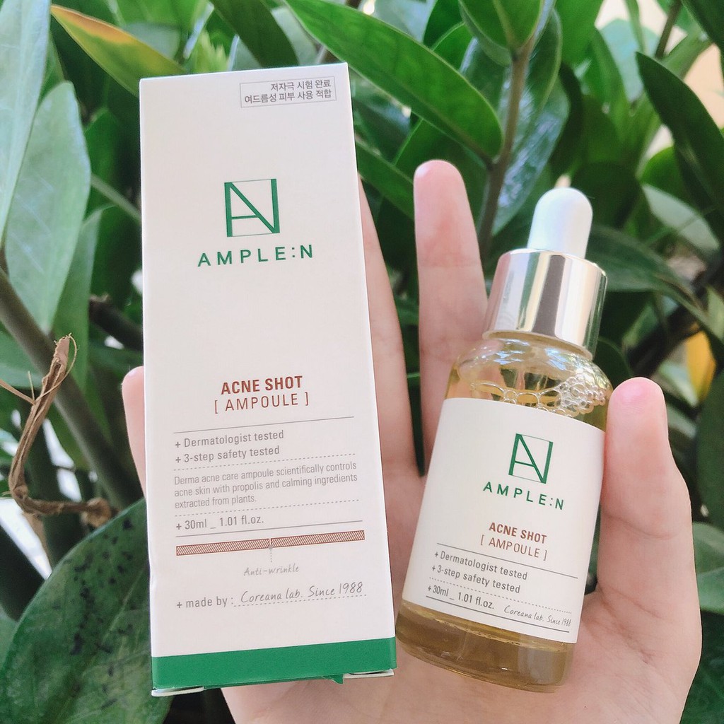 Coreana Ample N Acne Shot Ampoule 30 ml. โคเรียน่าเซรั่มสูตรปราบสิว