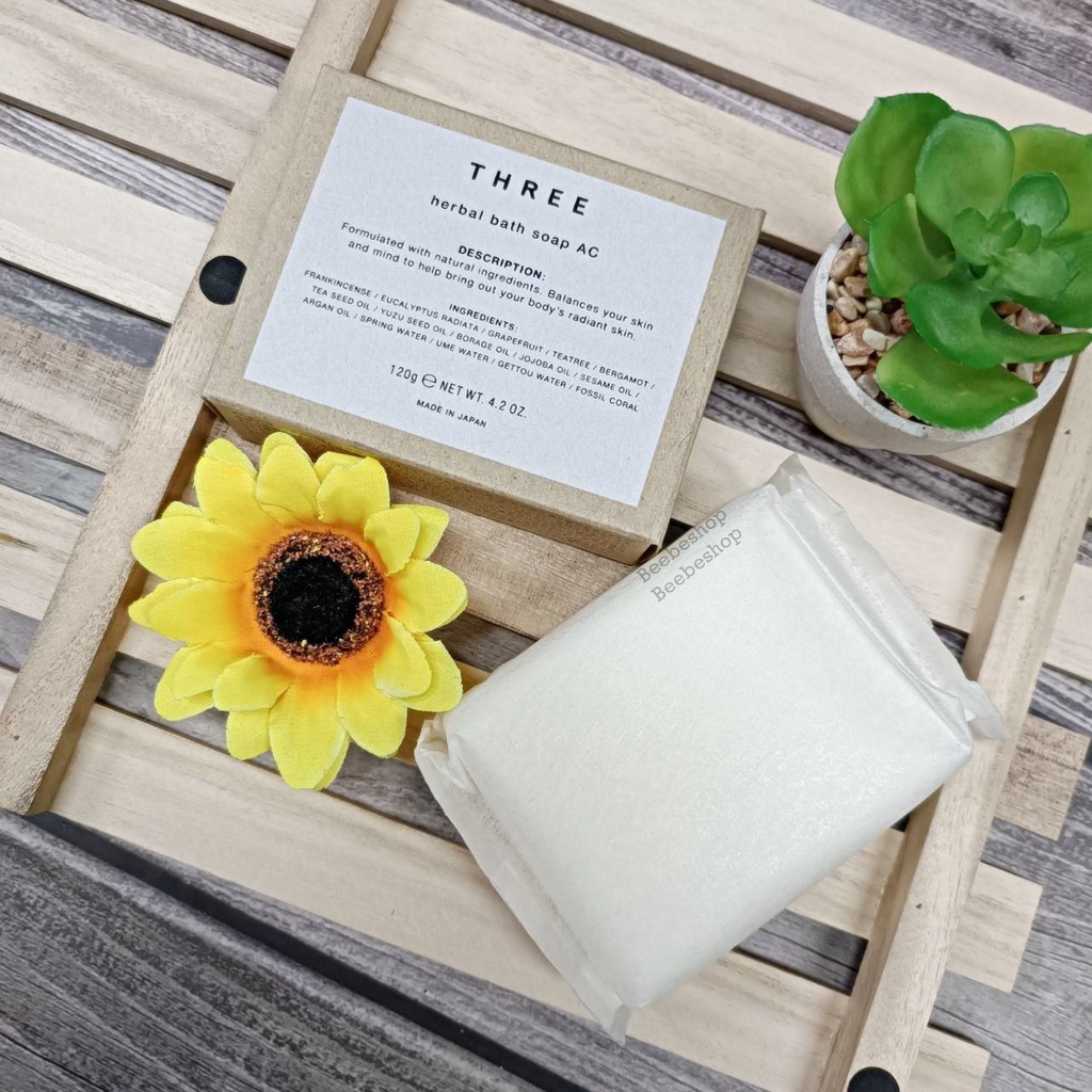 THREE Herbal Bath Soap AC 120g สบู่ก้อน สำหรับอาบน้ำ Shopee Thailand