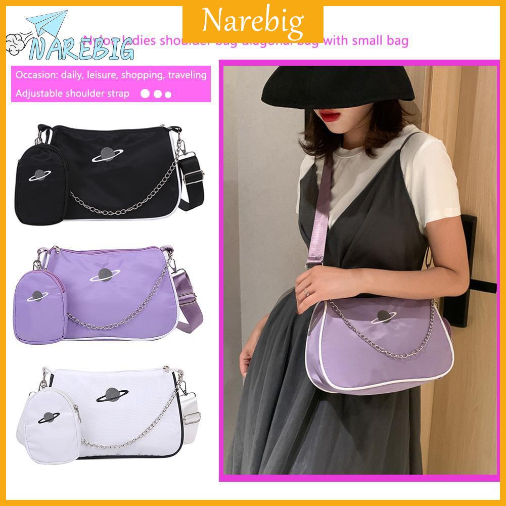 NAREBIG♡Casual Nylon Women Shoulder Bag Chain Zipper Girl Crossbody