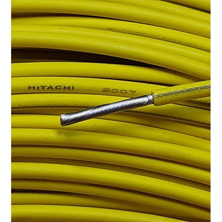Hitachi Cable (ราคา 1เมตร) สายไฟ สาย ทองแดง ชุบดีบุก ตีเกลียว เคลือบ