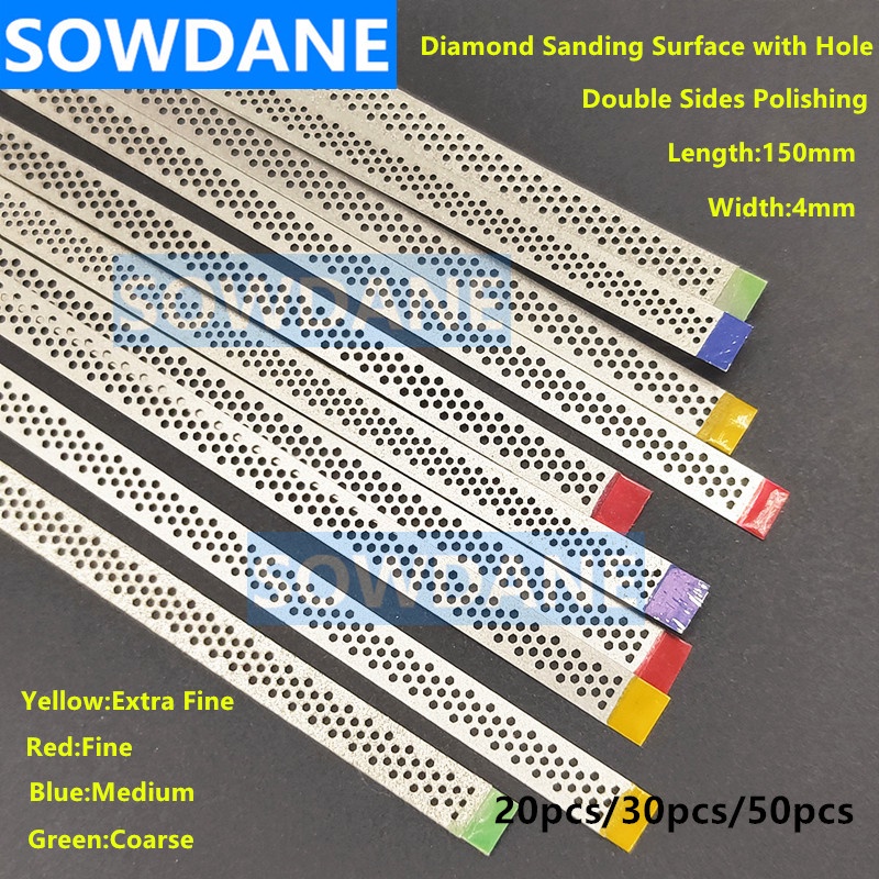 Dental Ortho Polishing Stick Polish Strip with Double Sides of Diamond Sanding Surface with hole