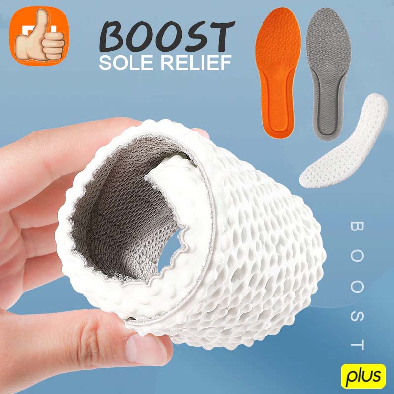 แผ่นเสริมรองเท้า ลดการปวดเมื่อยล้า เม็ดบูสต์ นุ่ม เด้ง ระงับกลิ่น