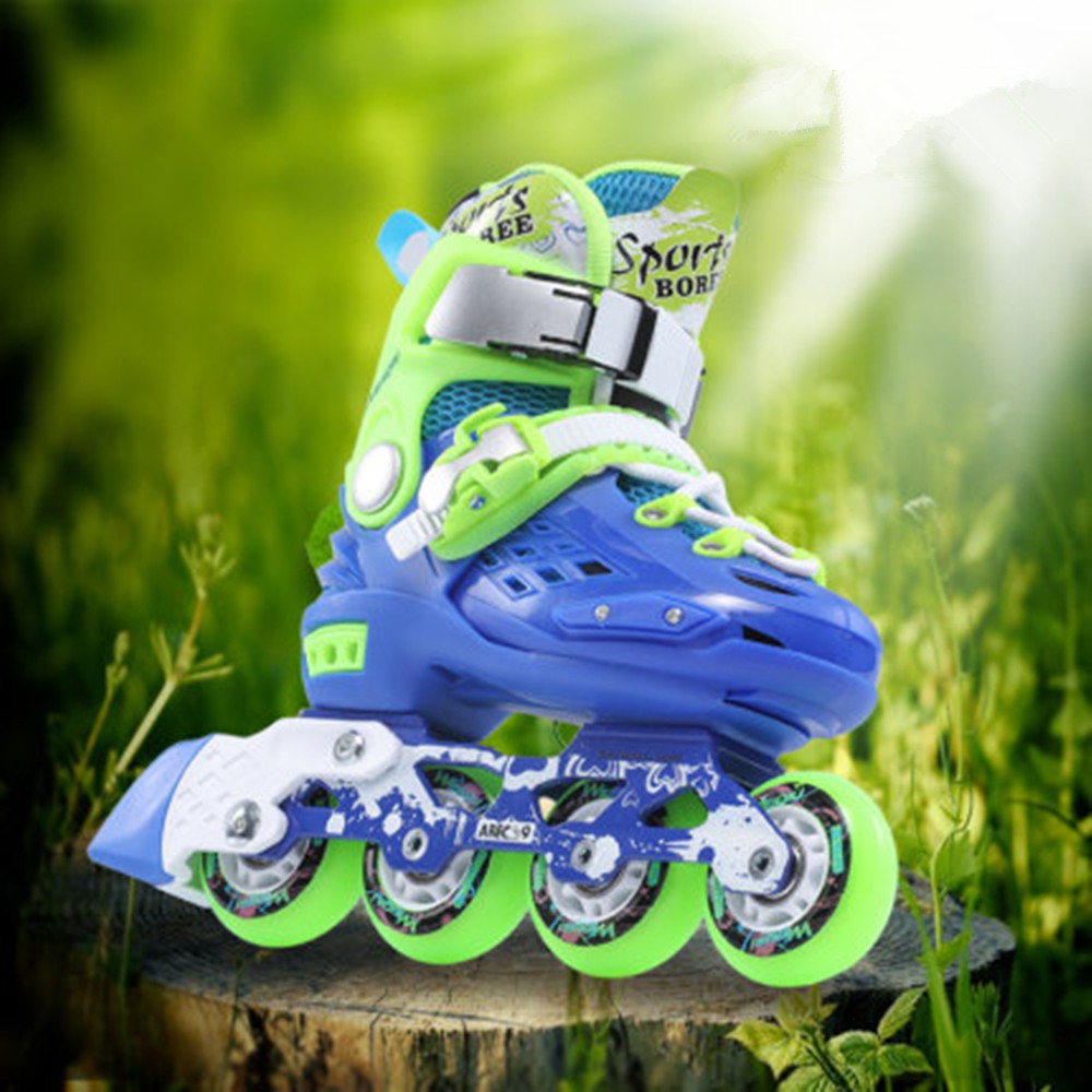 โรลเลอร์สเกต：rofessional children's skates flat flower men and women