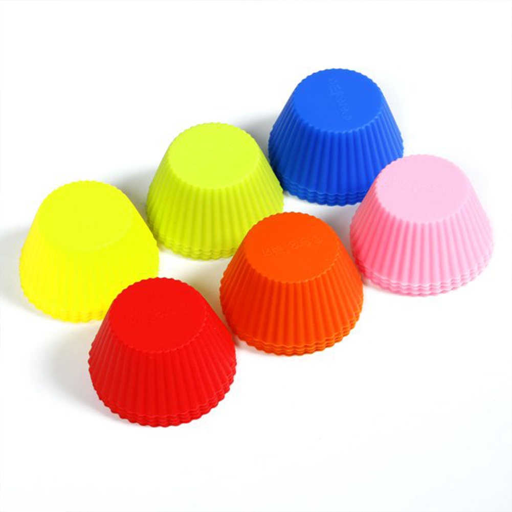 24pcs/set Reusable DIY Dishwasher Safe Christmas Non Stick Home Kitchen Soft Silicone Muffin Cup