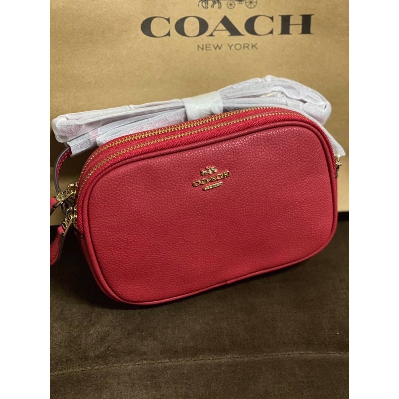 Coach Crossbody Pouch In Pebble Leather Shopee Thailand