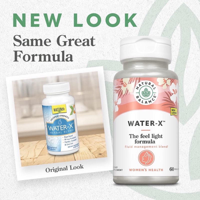 Natural Balance WaterX ช่วยลดอาการบวมน้ำ บรรจุ 60 เม็ด ทานวันละ 2 เม็ด