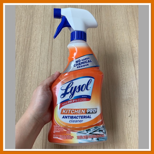 Lysol kitchen Pro cleaner น้ำยาทำความสะอาดครัว ขจัดคราบสกปรก และกำจัด