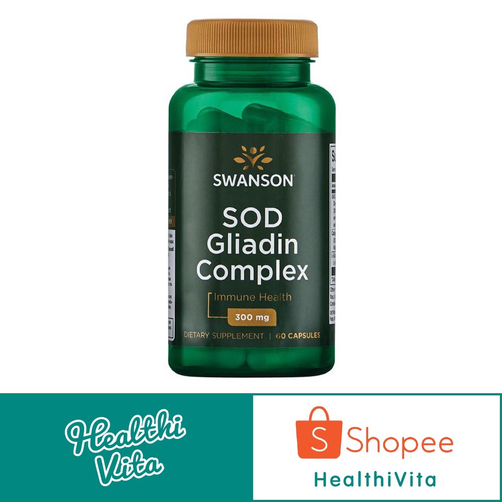 SOD Gliadin Complex 300 Mg. 60 Caps EXP 0224 healthivita ThaiPick