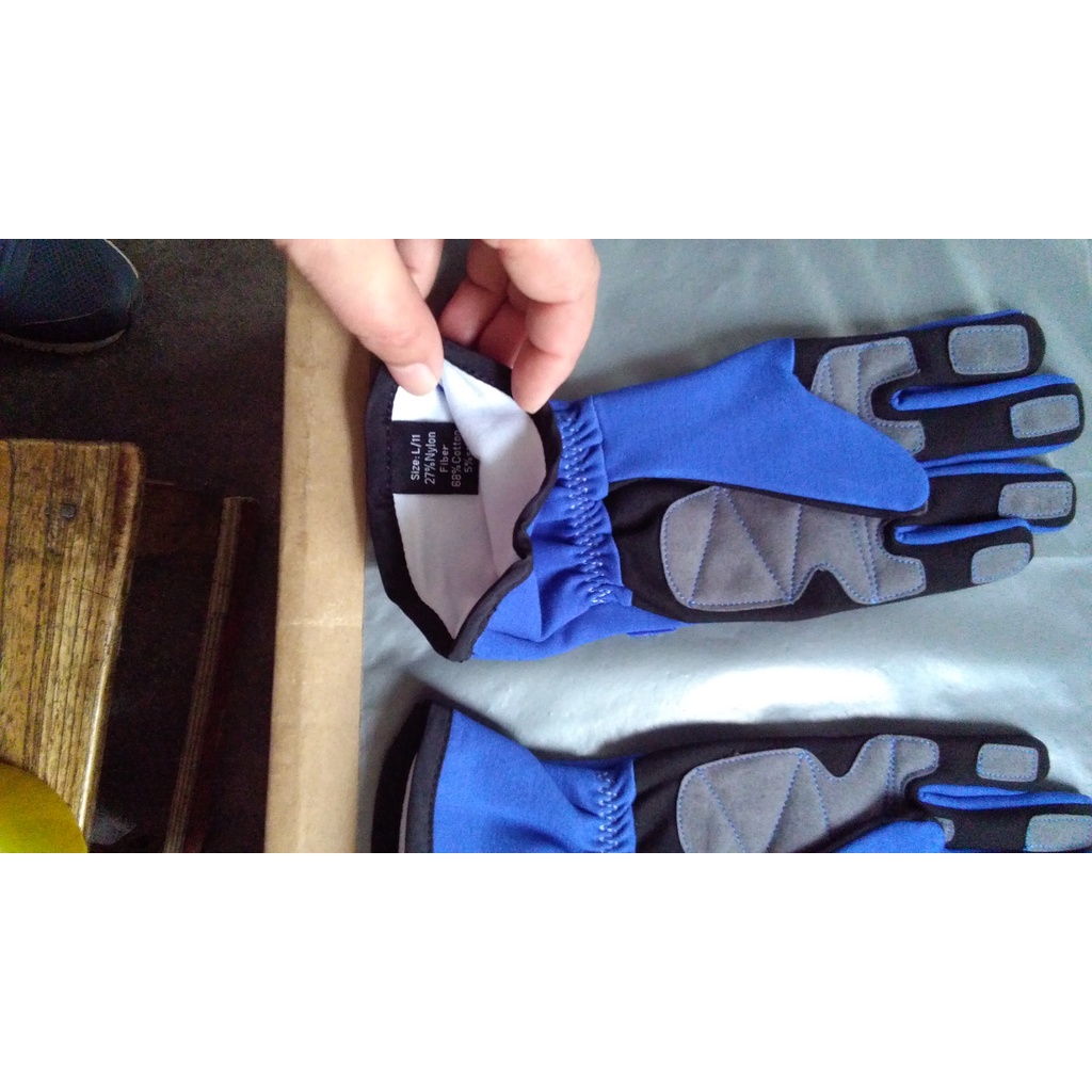 2016 car racing gloves polyester leather fireproof black blue and red