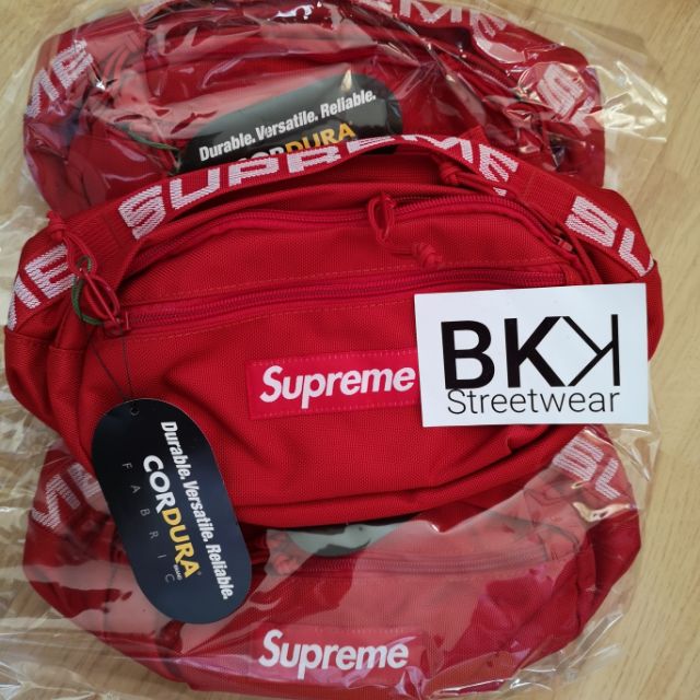 Supreme Waist bag SS18 red Shopee Thailand