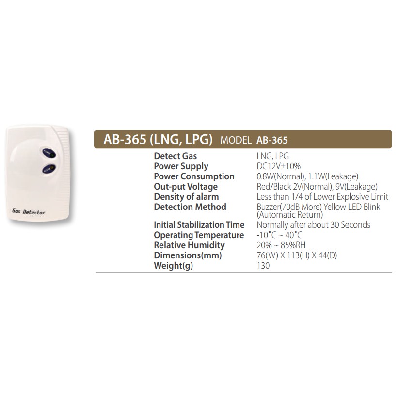 HANKOOK SOOSAN Gas Detector เครื่องเตือนแก๊สรั่ว Model FB365R EB365R