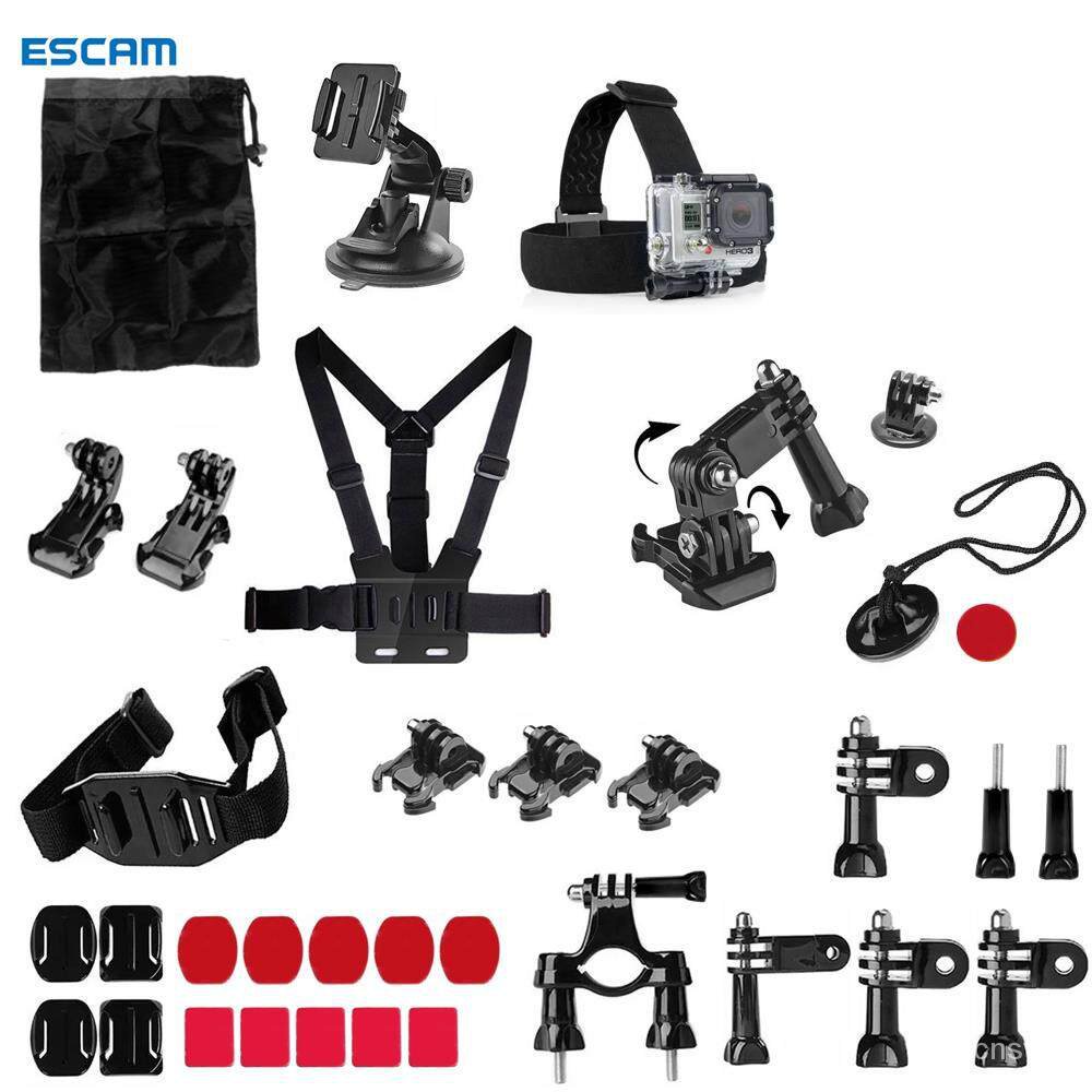 ESCAM 34in1 Sports Action Camera Accessories Kit with Chest Belt