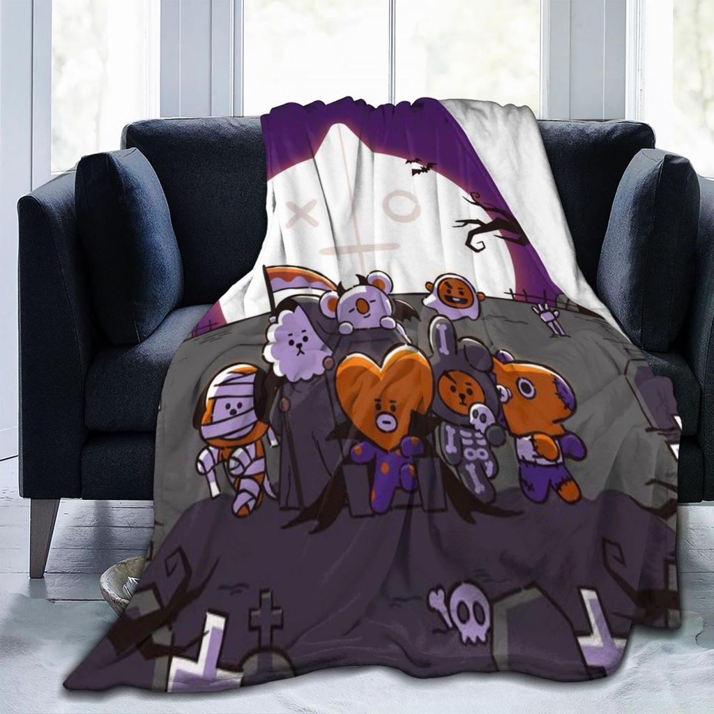 【In Stock】 BT21 Super Soft Fleece Blankets Bed Couch Blanket, Sofa