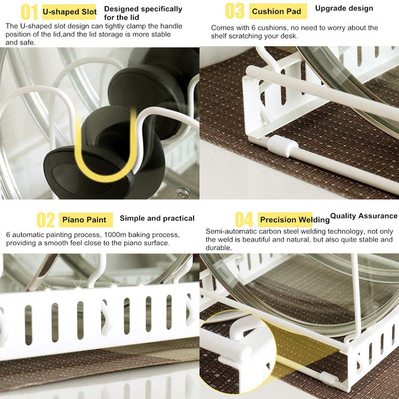 Expandable Pots Organizer Holds 7 Pans Lids to Keep Cupboards Tidy
