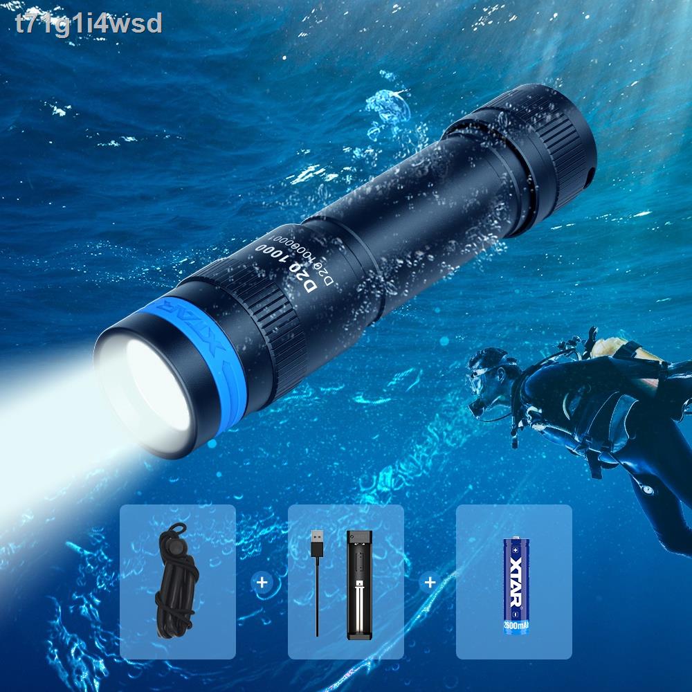XTAR D20 1000 Diving Flashlight spearfishing and compact