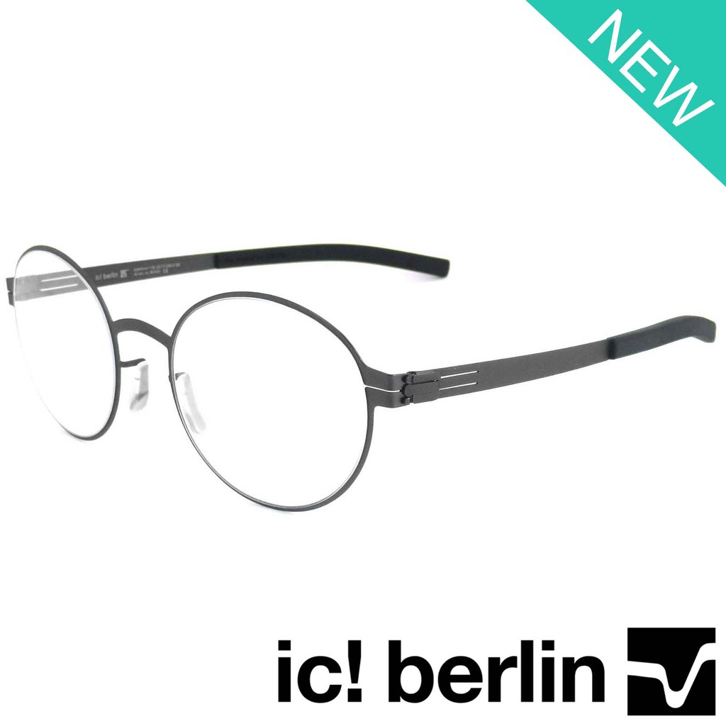 Ic Berlin แว่นตารุ่น 018 C2 สีเทา กรอบเต็ม ขาข้อต่อ วัสดุ สแตนเลส สตีล