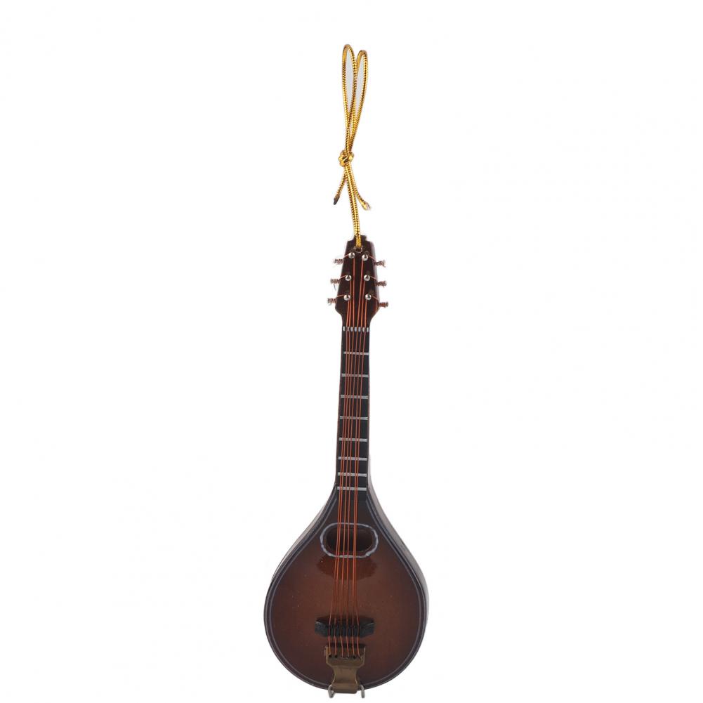 Miniature Mandolin Model Wooden Musical Instrument Gift Decoration