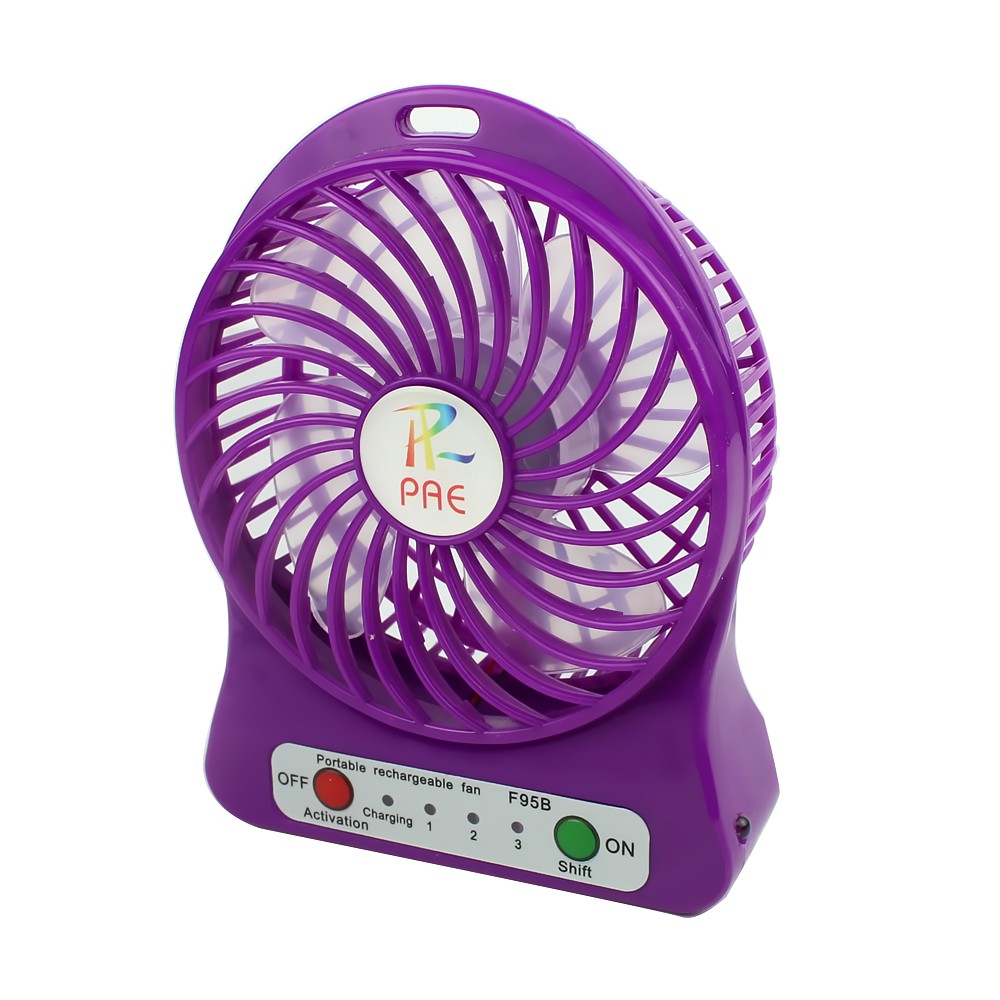 Mini Fan Small Portable Fan Charger USB Cable and Put Charcoal Color