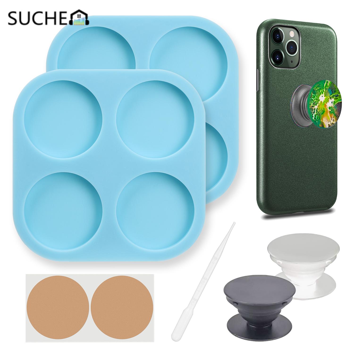 SUCHEN 2pcs Phone Holders Phone Grip DIY Epoxy Crafts Resin Mold