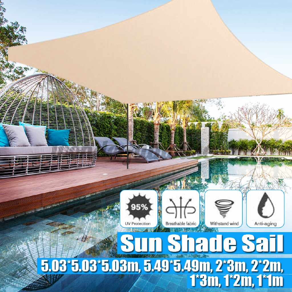 Sun Shade Sail Waterproof Oxford Polyester Outdoor Garden Yard Plant Protection Canopy Cover