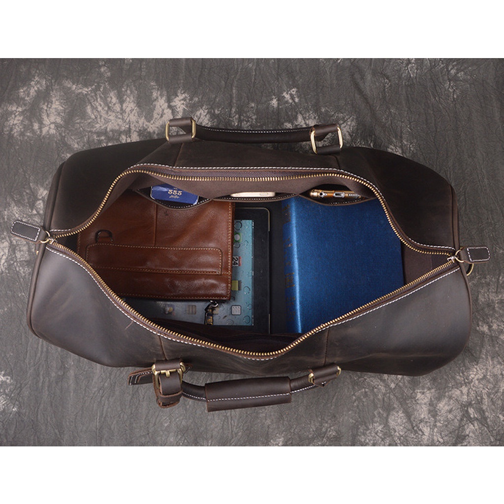 BGenuine Leather Handbag Men Women Business Travel Bag Real Cow Leather