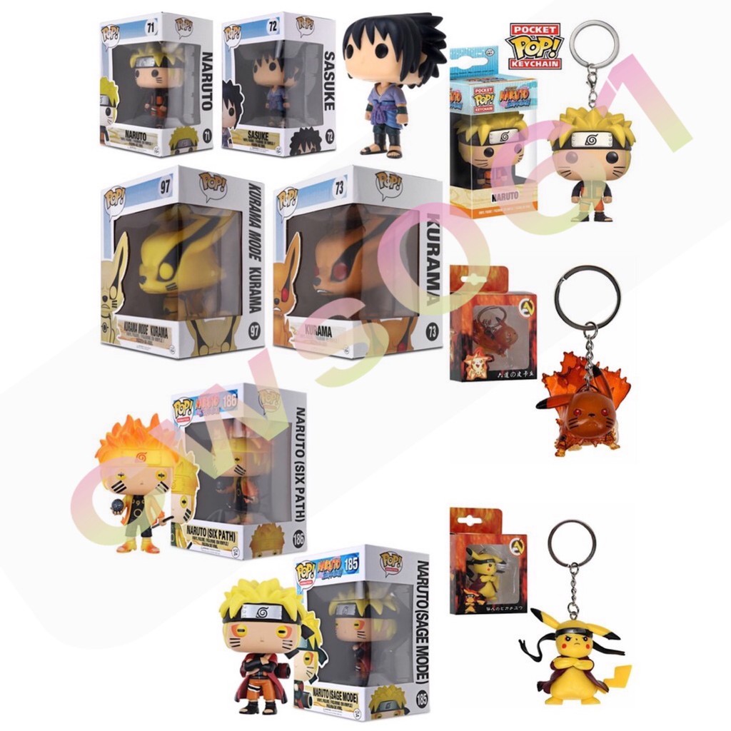 Funko Pop พวงกุญแจจี้ตุ๊กตา Naruto Six Path + Sage Mode 3.75" Kurama