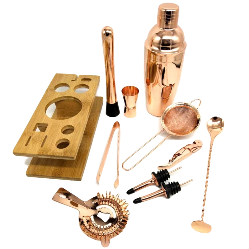 11 Pcs 750ML Cocktail Shaker Y Shiny Stainless Steel British Cocktail