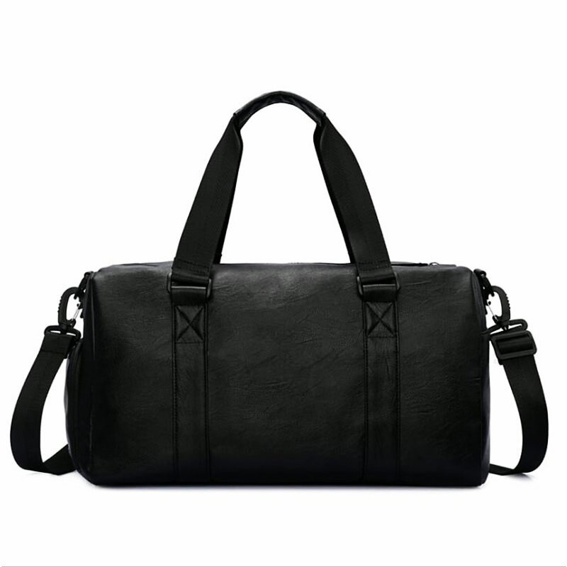 Black Gym Bag Men Leather Duffle Bag Women Independent Shoe Storehouse