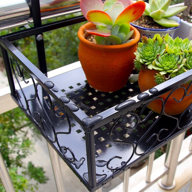 Balcony Hanging Flower Stand Iron Flower Rack Plant Stand Metal Plant