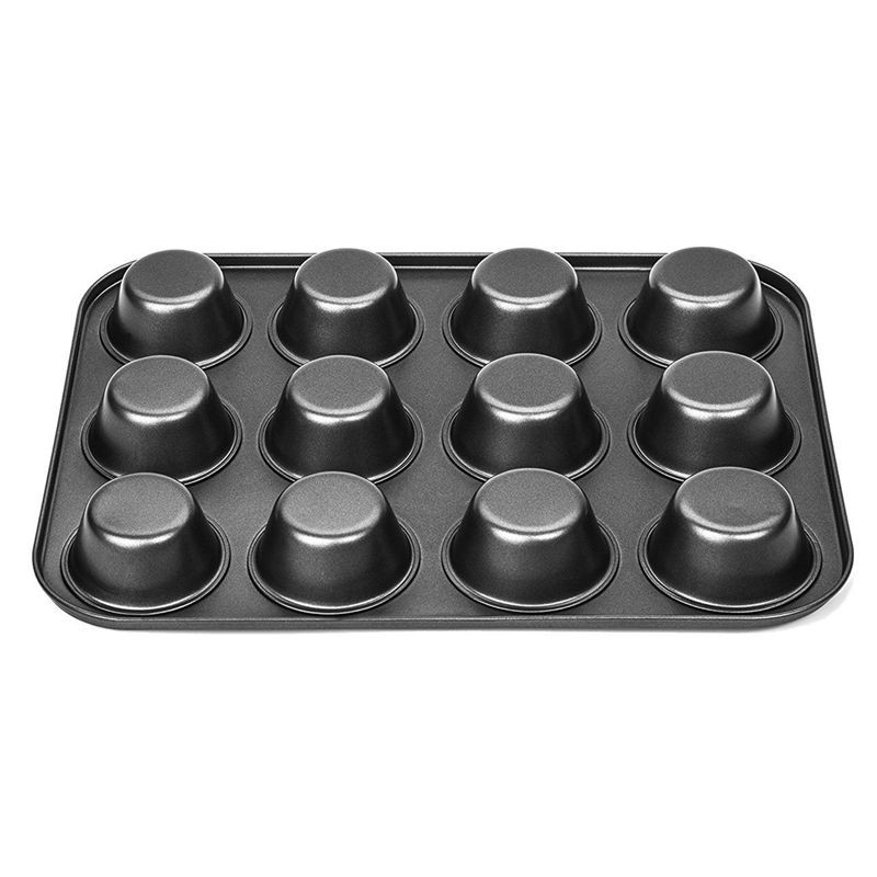 Heavy duty carbon steel cupcake baking tray,12 mini cup cupcake shaped