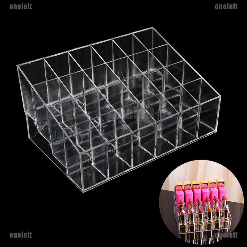 jak* Clear Acrylic 24 Lipstick Holder Display Cosmetic Organizer Makeup