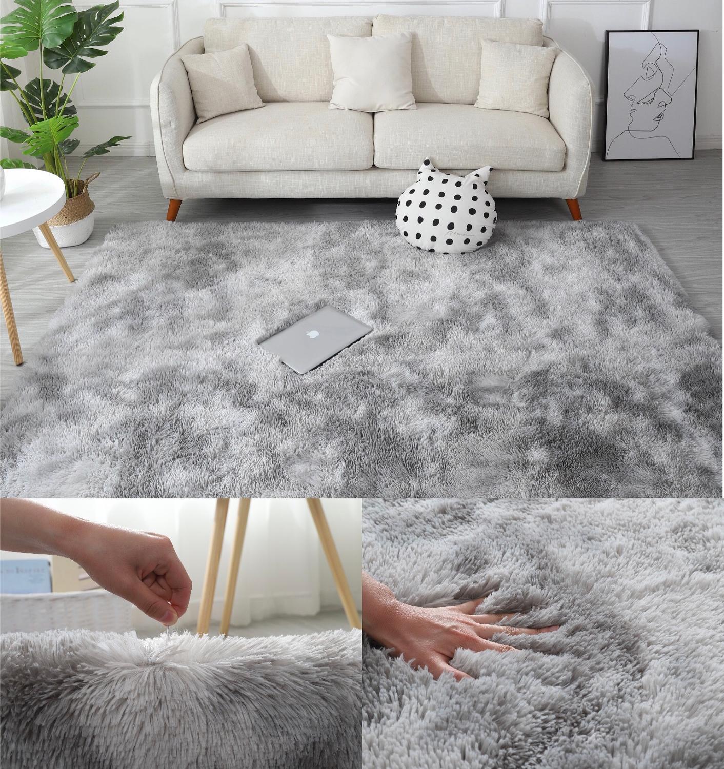 Pink Thick Plush Carpet for Living Room Fluffy Rug Bed Room Carpets