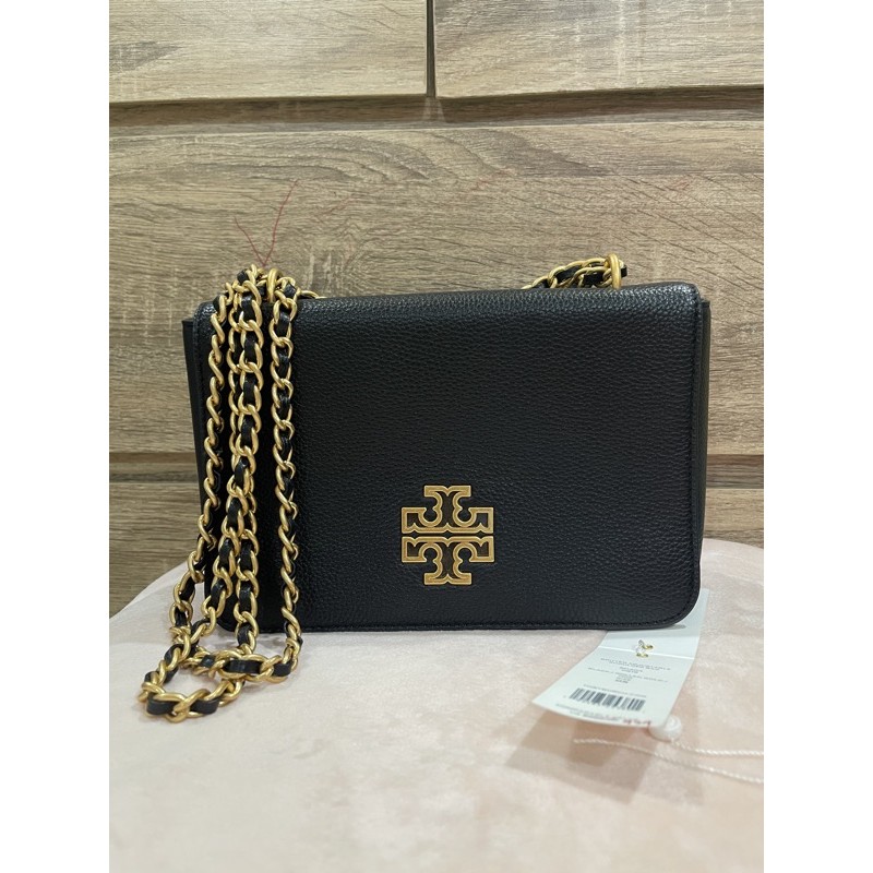 Tory Burch Britten Adjustable Shoulder Bag Black/rolled Gold 60404