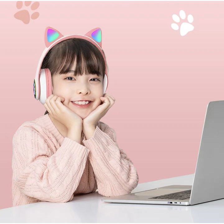 หูฟังบลูทูธ VIV23M Cat Ear Wireless Headphones หูฟังแมวน่ารักไร้สาย