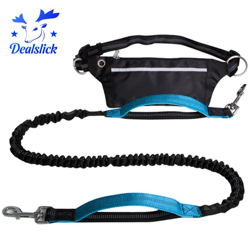 Dog Leash with Waist Bag Reflective Jogging Dogs Traction Rope