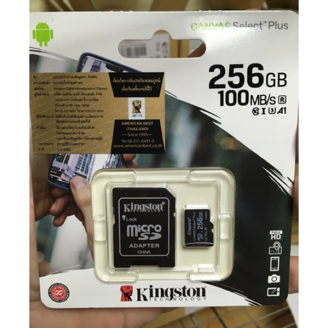 จัดโปรไฟลุกKingston Micro SD Card 256GB A1 สเปคใหม่ 100Mbs sound.of