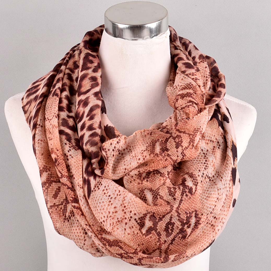Autumn/winter Snakeskin Leopard Print Voile Chiffon Scarf Long Lady