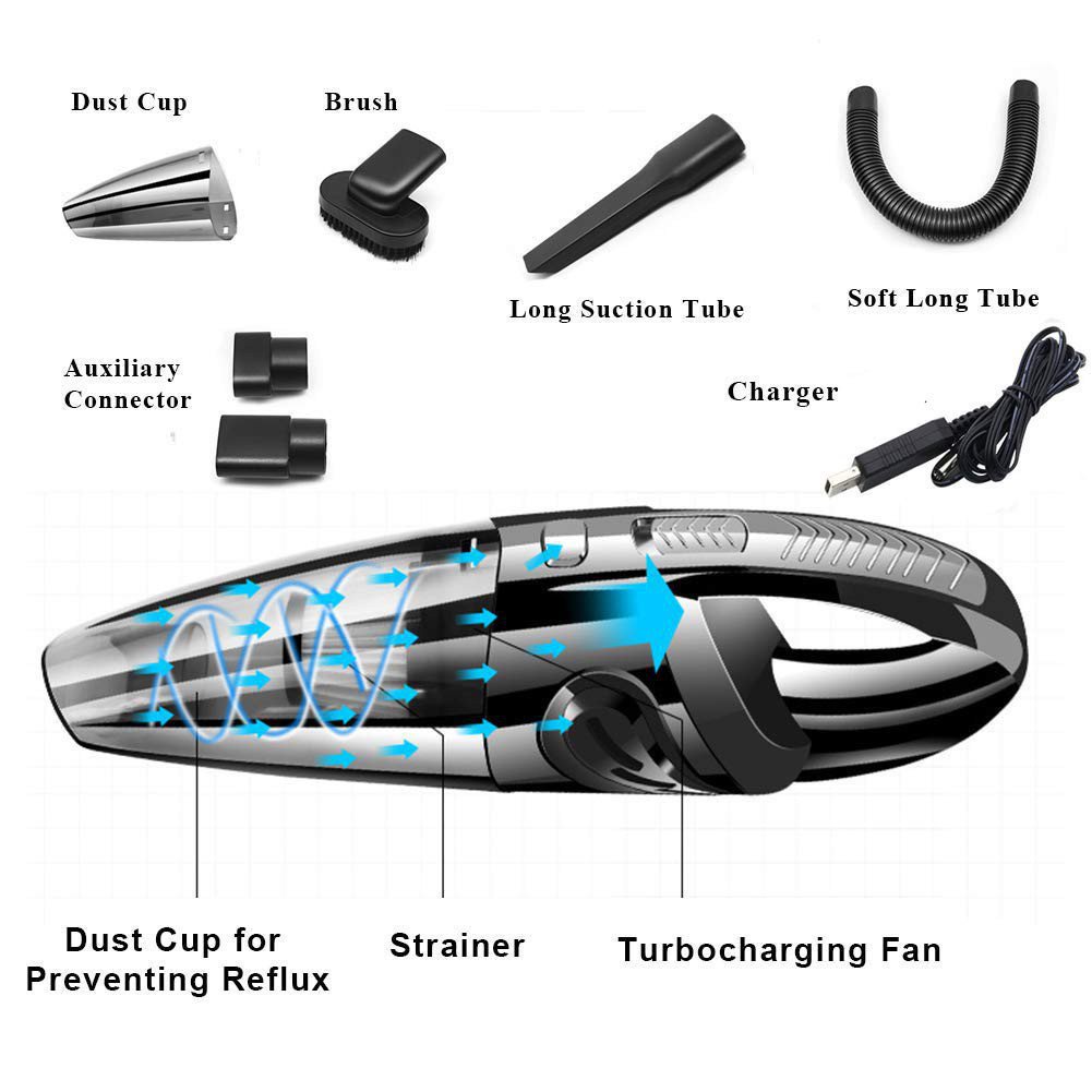 Rechargeable Wireless Car Vacuum Mini Vacum Kereta Car Home Handheld