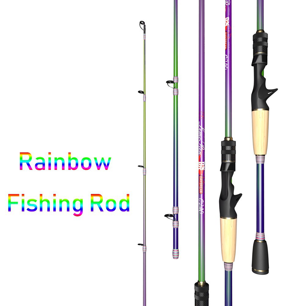 M Power Rainbow Color Fishing Rod 1.82.1m Casting Spinning Rod jb4w