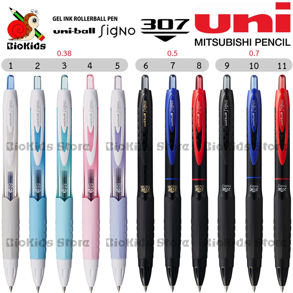 Uniball Signo 307 UMN307 I ปากกาเจลขนาด 0.38/0.5/0.7 มม. เส้นคม เข้ม