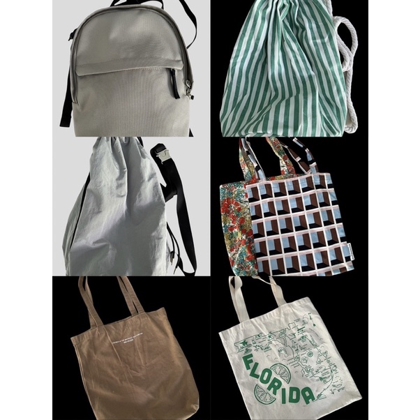 ถุงผ้า กระเป๋าสะพาย มือสอง korean brand tote bag / backpack / shoulder