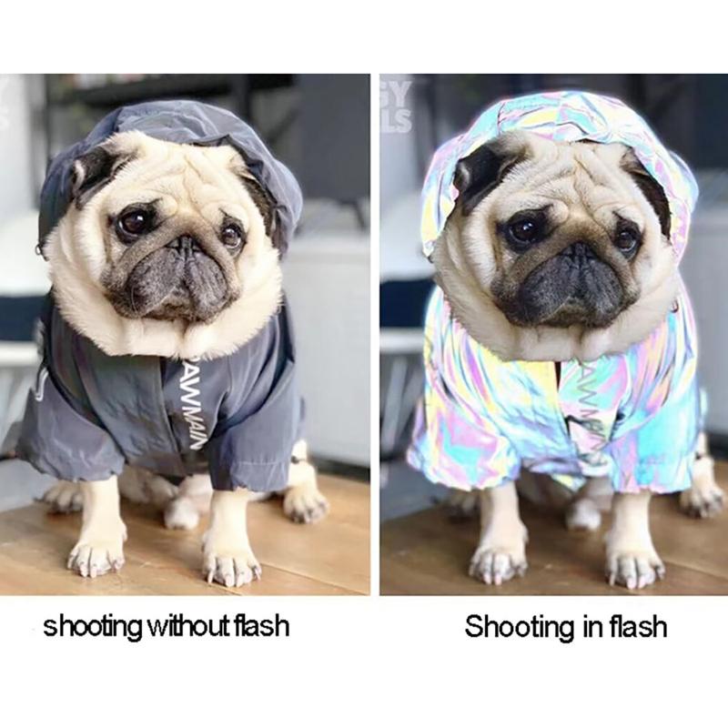 wFrench Bulldog Reflective Hoodies Pet Dog Clothes for Small Big Dogs