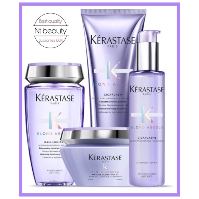 Kerastase blond absolu สีม่วง เคเรสตาส บลอนด์ แอบโซลู แชมพู มาสค์ เซ