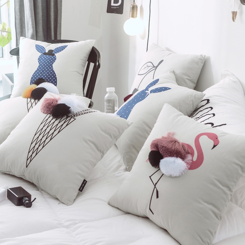 Nordic INS cotton canvas ball ball craft pillow home bay window pillow