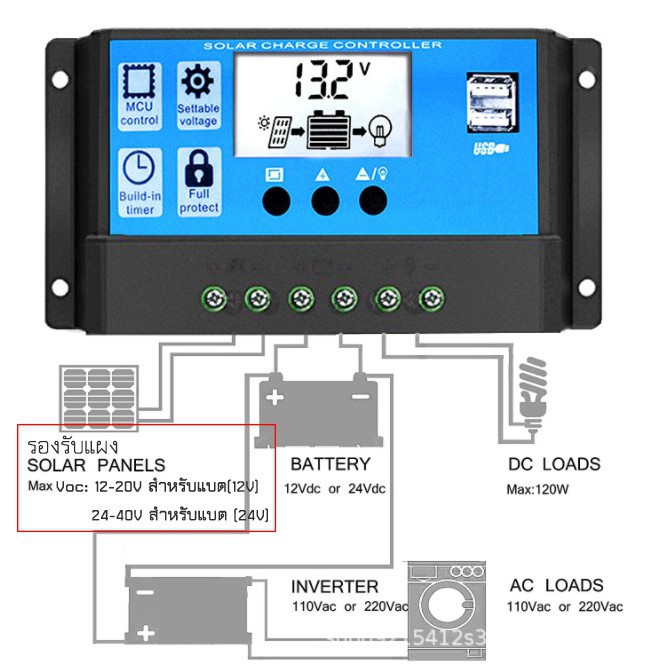 10A/20A/30A/40A/50A/60/80A/100A Solar Panel Charger Controller Battery