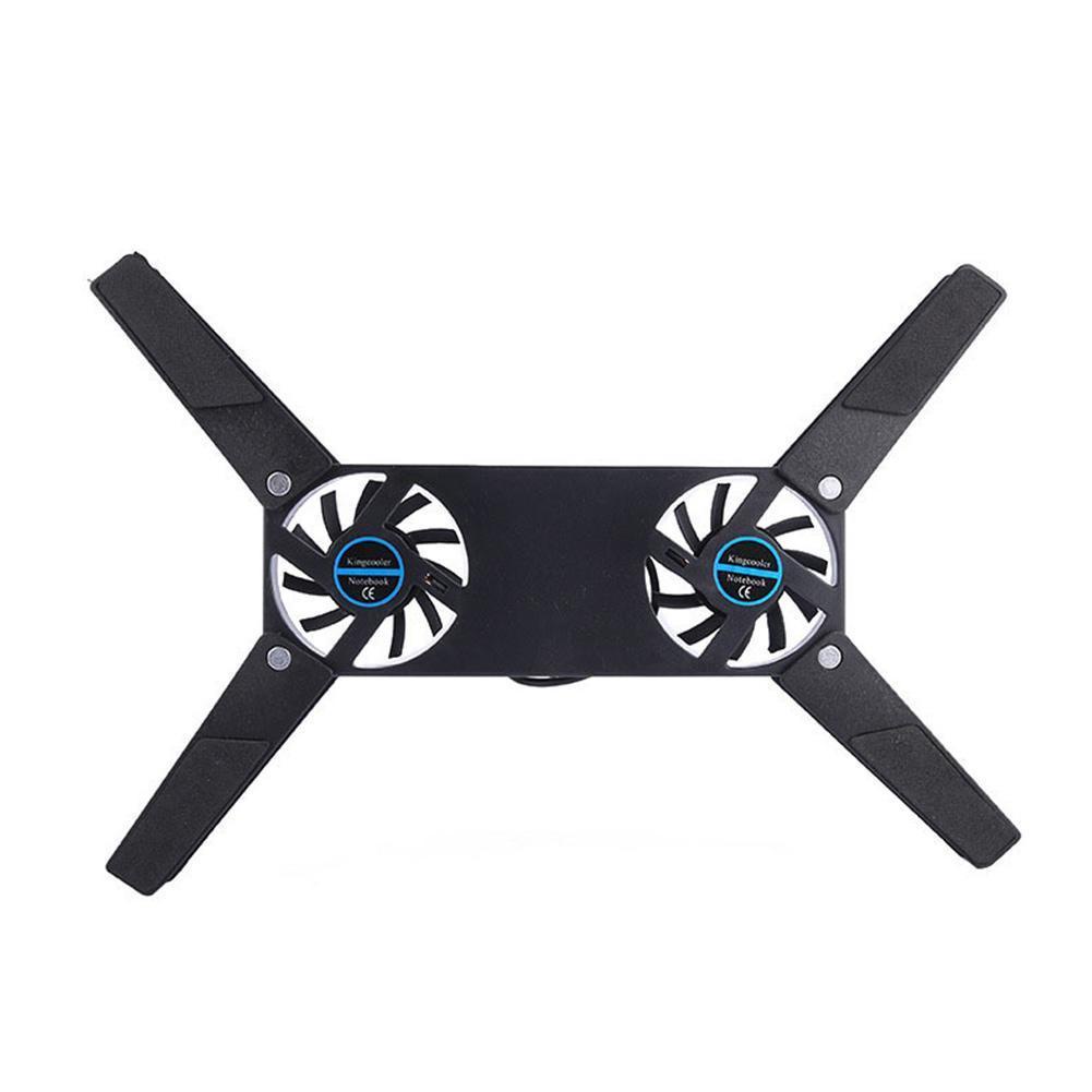 Laptop Desk Support Dual Cooling Fan Notebook Computer USB Rack Black